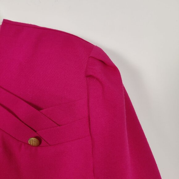 Nancy G Women's Midi Dress Size 15 / 16 Pink Barbiecore Business Casual Office - Picture 4 of 10